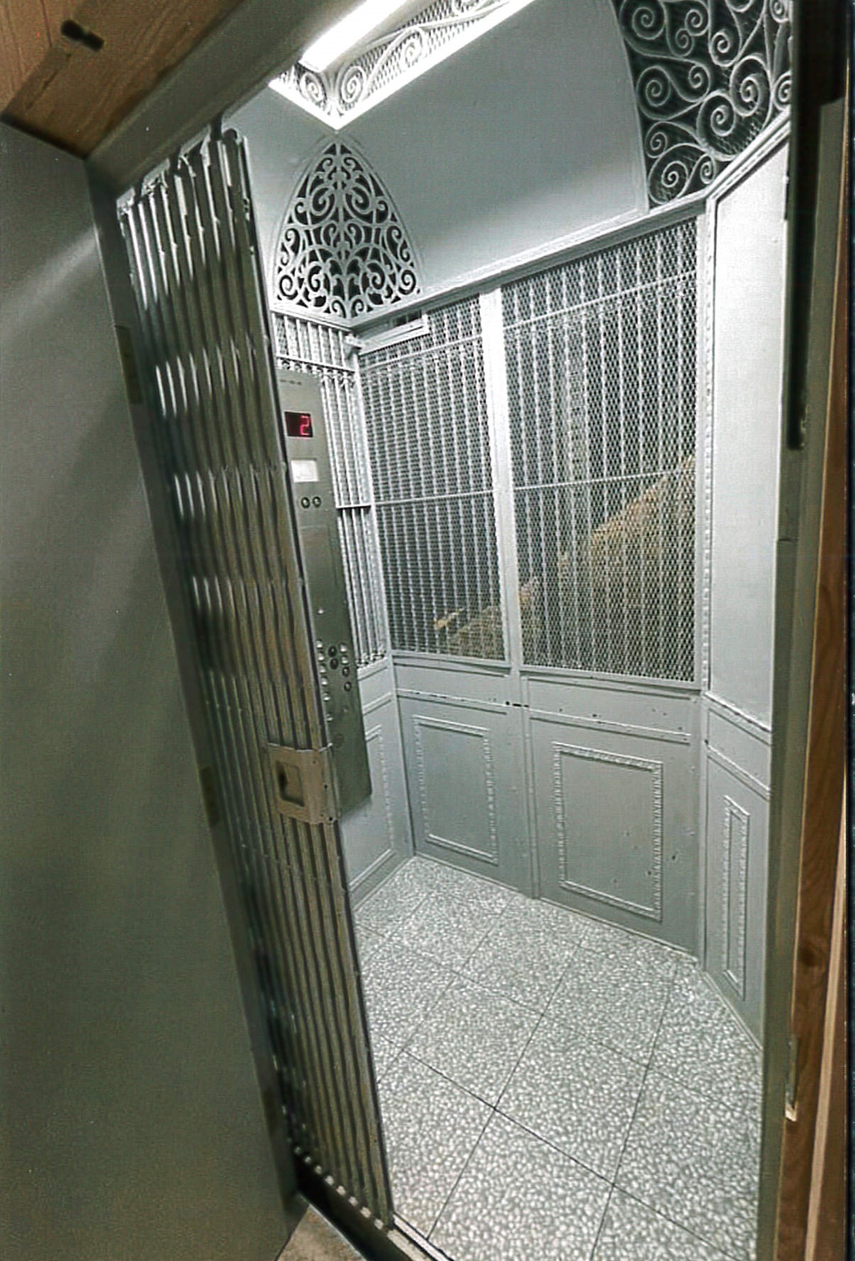 Interior view of renovated elevator